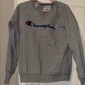 Champion Gray Crewneck Sweater Classic Design